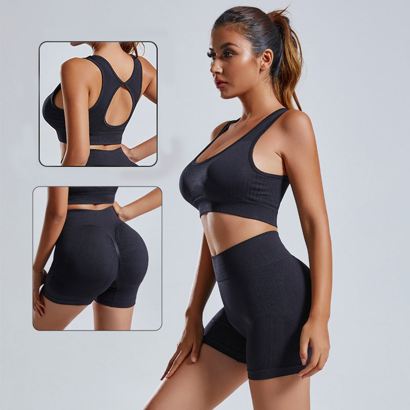 2pcs Seamless Yoga Set | Sports Bra & Shorts for Women