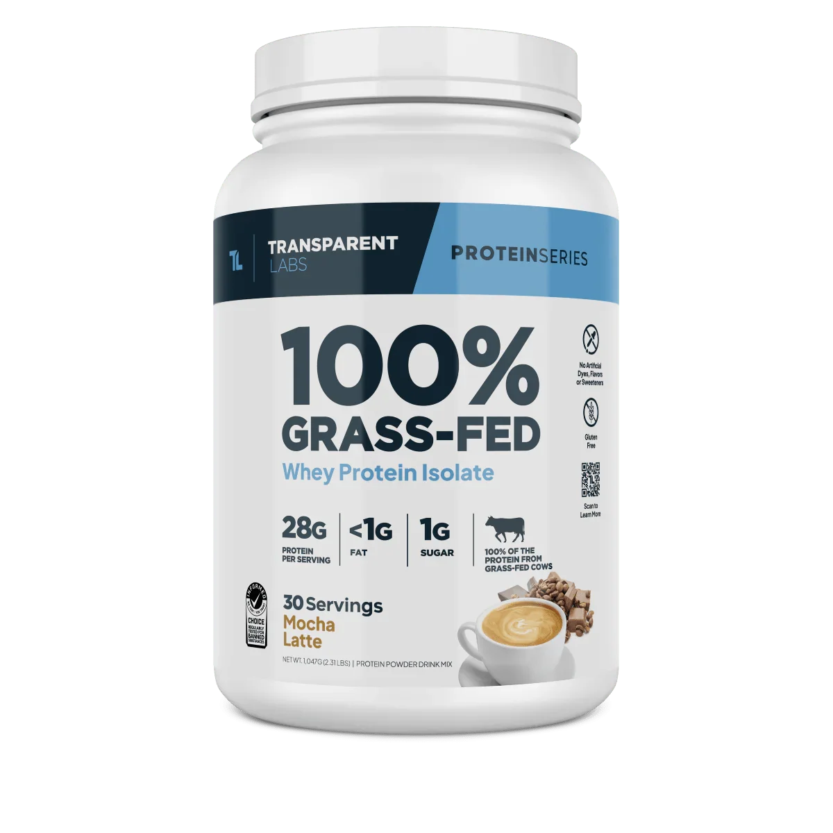 Transparent Labs 100% Grass-Fed Whey Isolate Protein Powder (30 Servings)