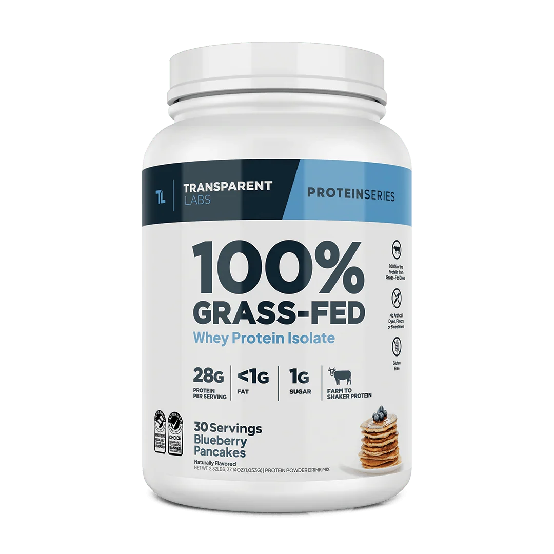 Transparent Labs 100% Grass-Fed Whey Isolate Protein Powder (30 Servings)