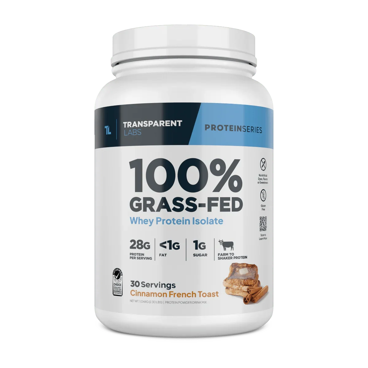 Transparent Labs 100% Grass-Fed Whey Isolate Protein Powder (30 Servings)