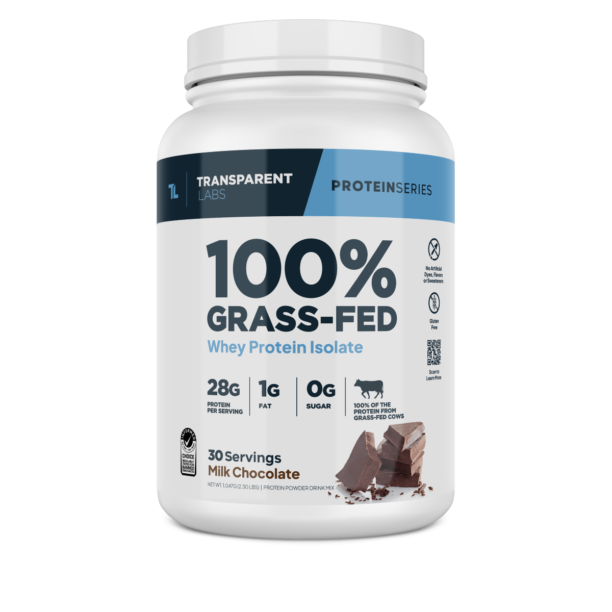 Transparent Labs 100% Grass-Fed Whey Isolate Protein Powder (30 Servings)