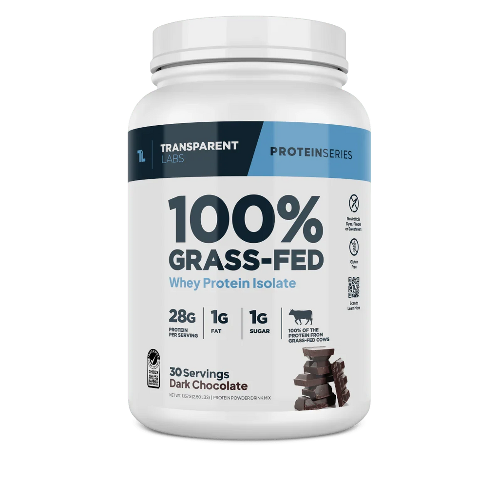 Transparent Labs 100% Grass-Fed Whey Isolate Protein Powder (30 Servings)