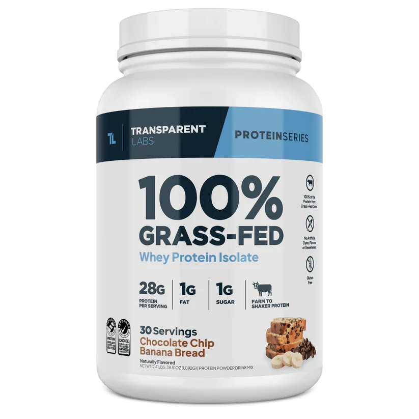Transparent Labs 100% Grass-Fed Whey Isolate Protein Powder (30 Servings)