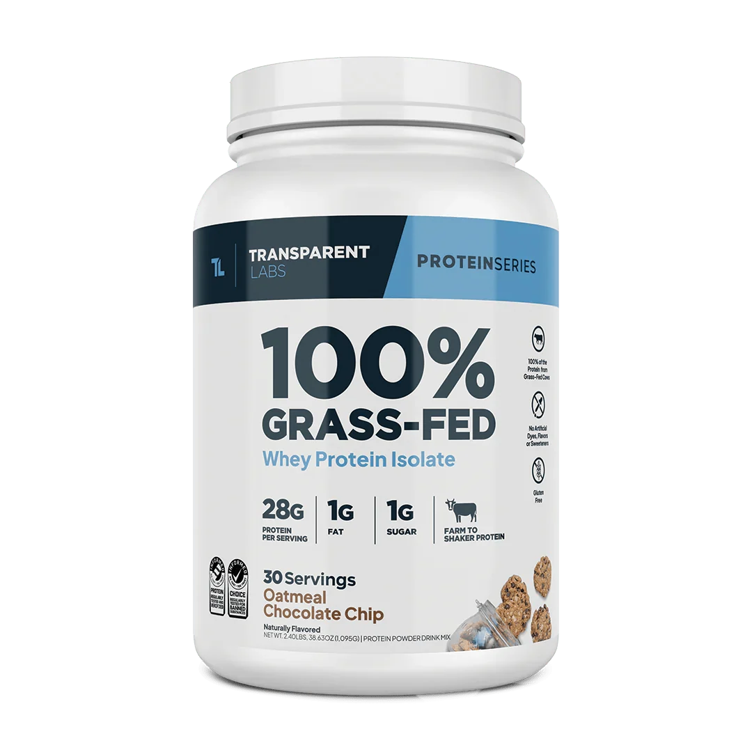 Transparent Labs 100% Grass-Fed Whey Isolate Protein Powder (30 Servings)