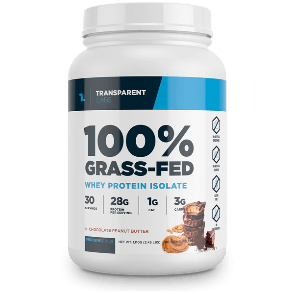 Transparent Labs 100% Grass-Fed Whey Isolate Protein Powder (30 Servings)
