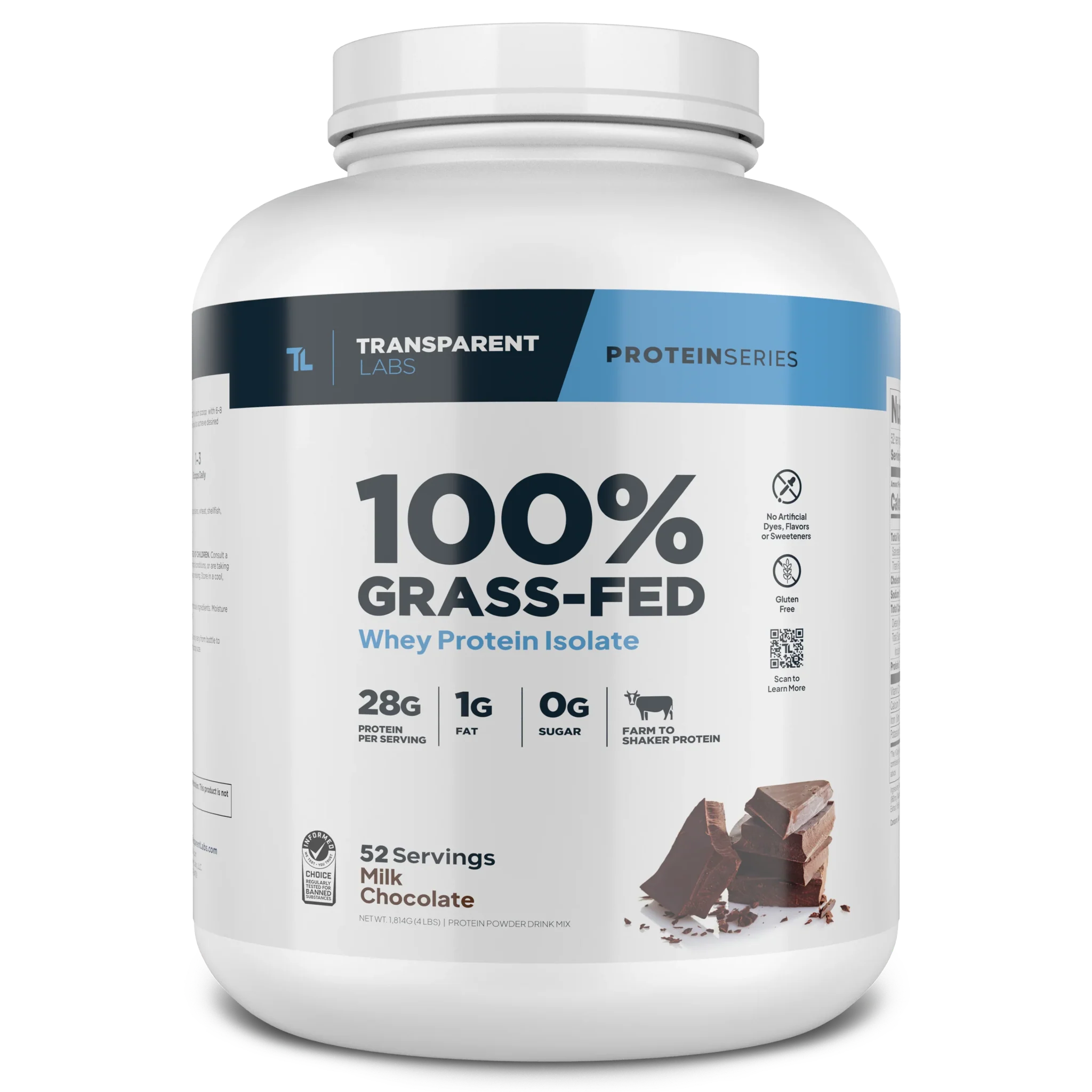 Transparent Labs 100% Grass-Fed Whey Protein Isolate 4 lbs
