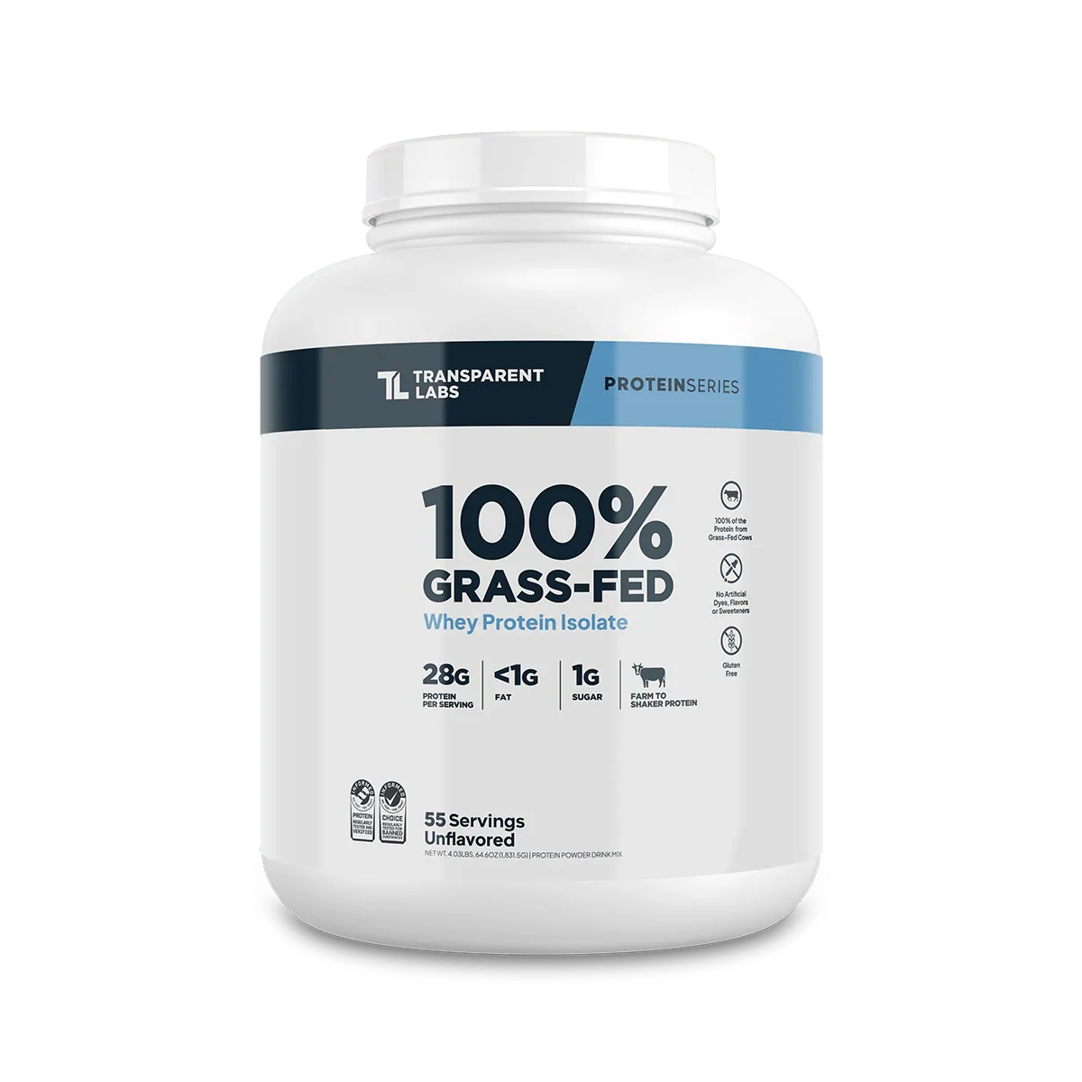 Transparent Labs 100% Grass-Fed Whey Protein Isolate 4 lbs