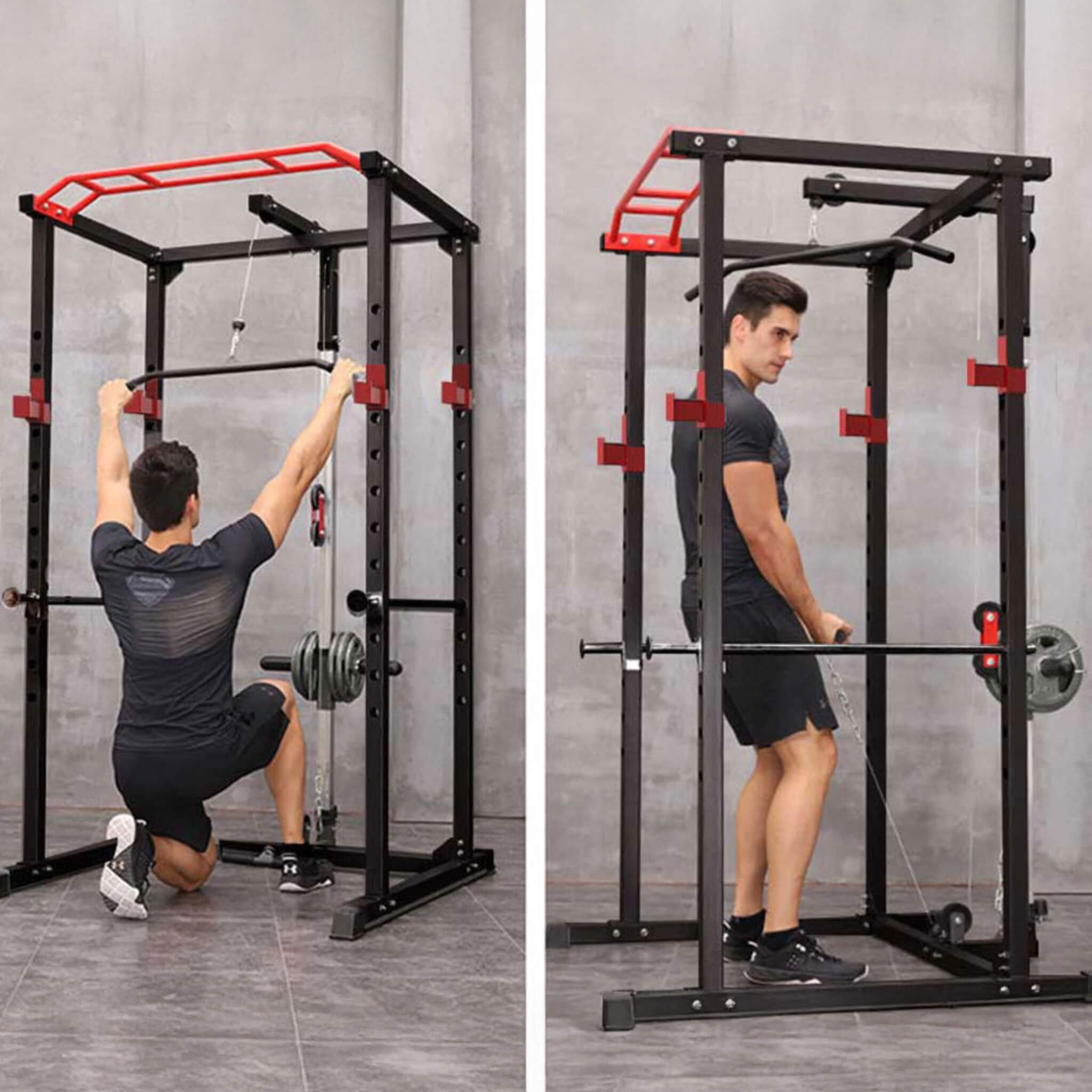 Rovix Multi-Functional Power Cage with Weight Bench — 1,000 LB Capacity