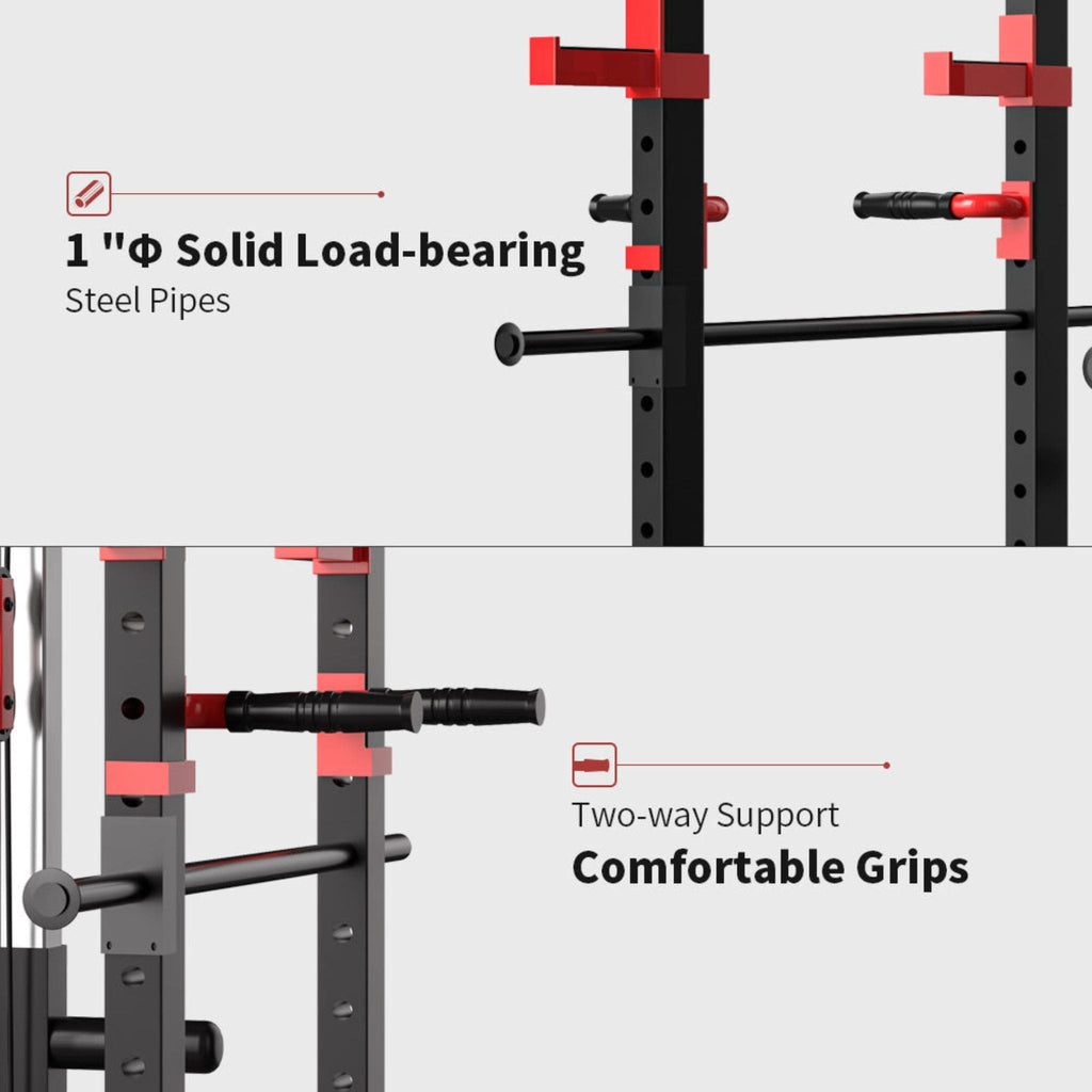 Rovix Multi-Functional Power Cage with Weight Bench — 1,000 LB Capacity