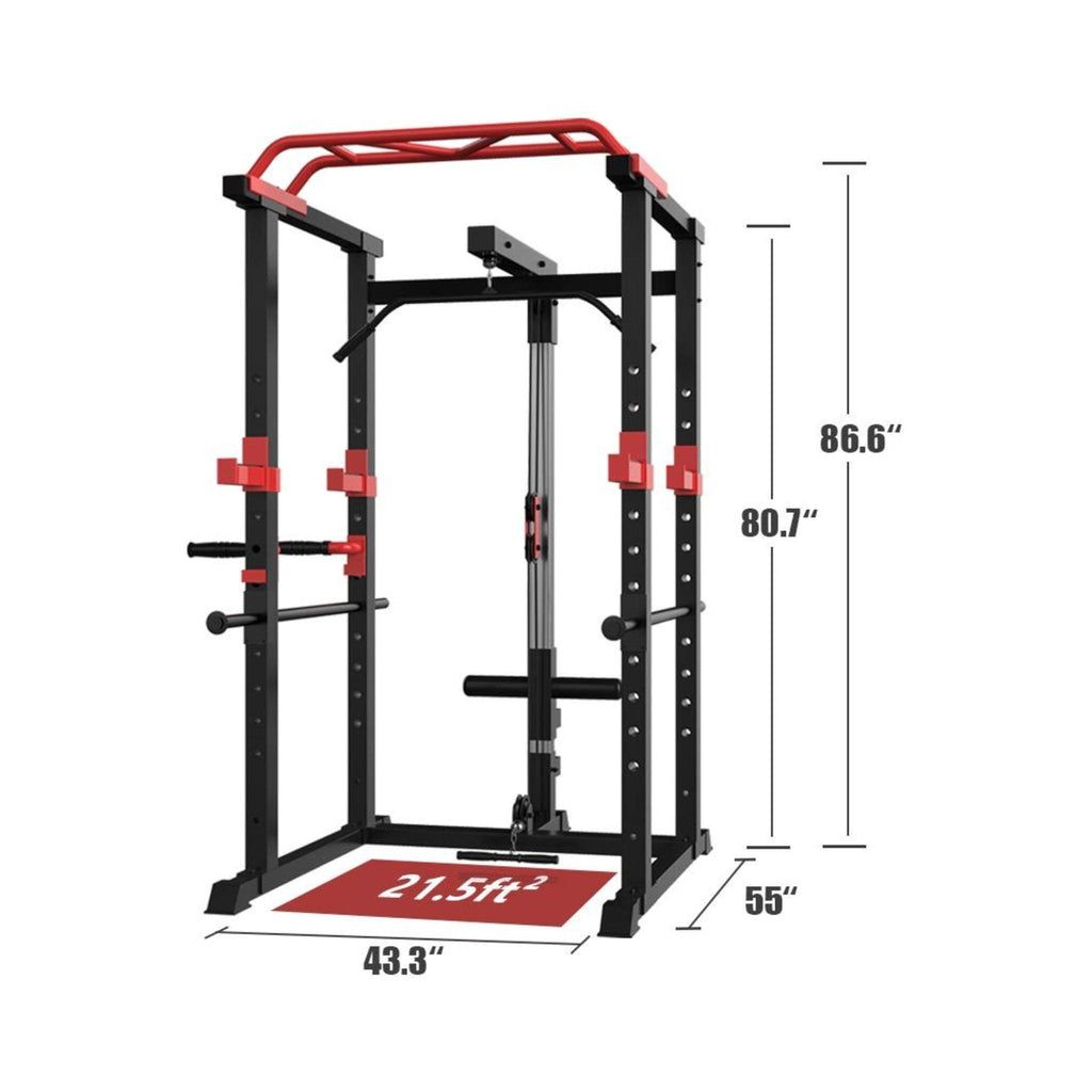 Rovix Multi-Functional Power Cage with Weight Bench — 1,000 LB Capacity