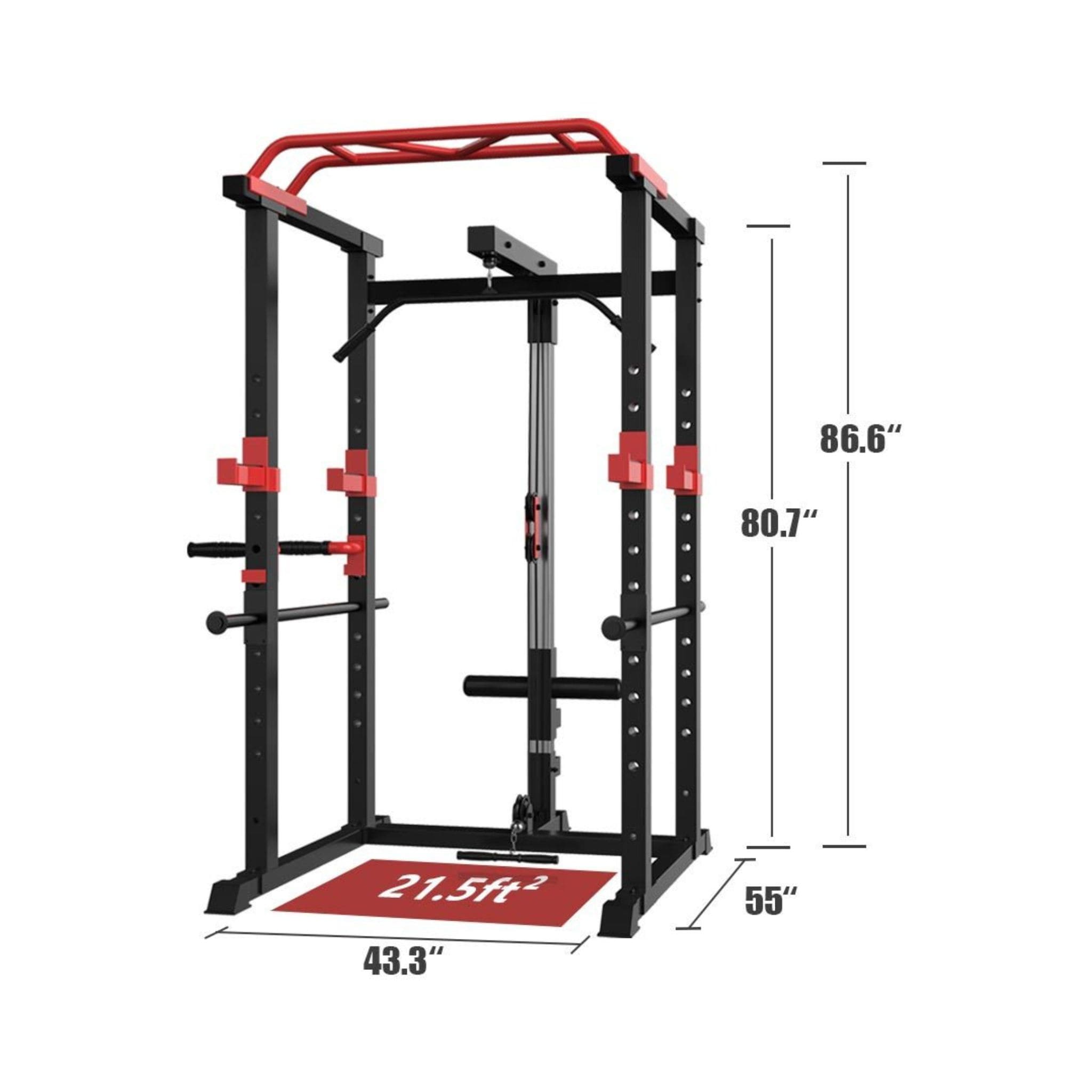 Rovix Multi-Functional Power Cage with Weight Bench — 1,000 LB Capacity