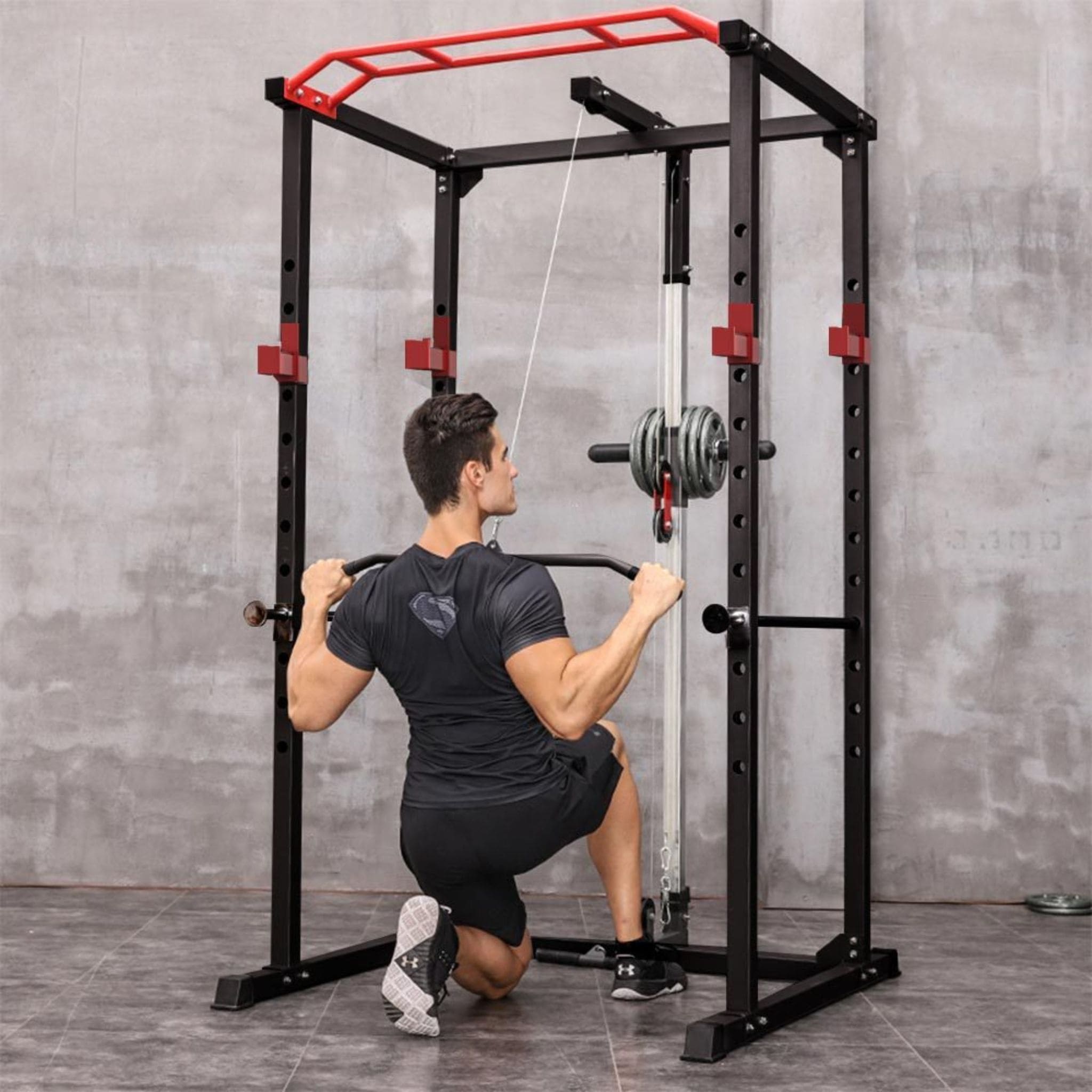 Rovix Multi-Functional Power Cage with Weight Bench — 1,000 LB Capacity
