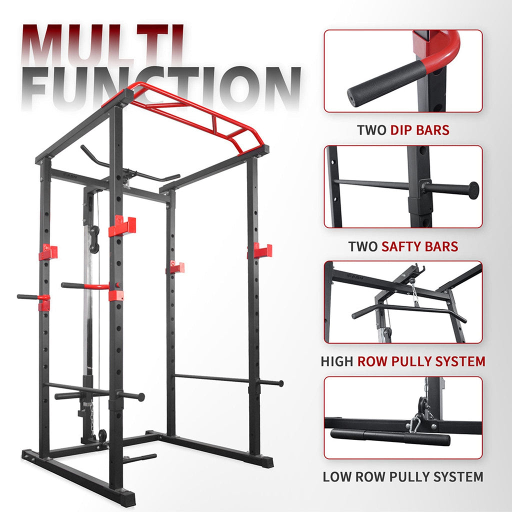 Rovix Multi-Functional Power Cage with Weight Bench — 1,000 LB Capacity