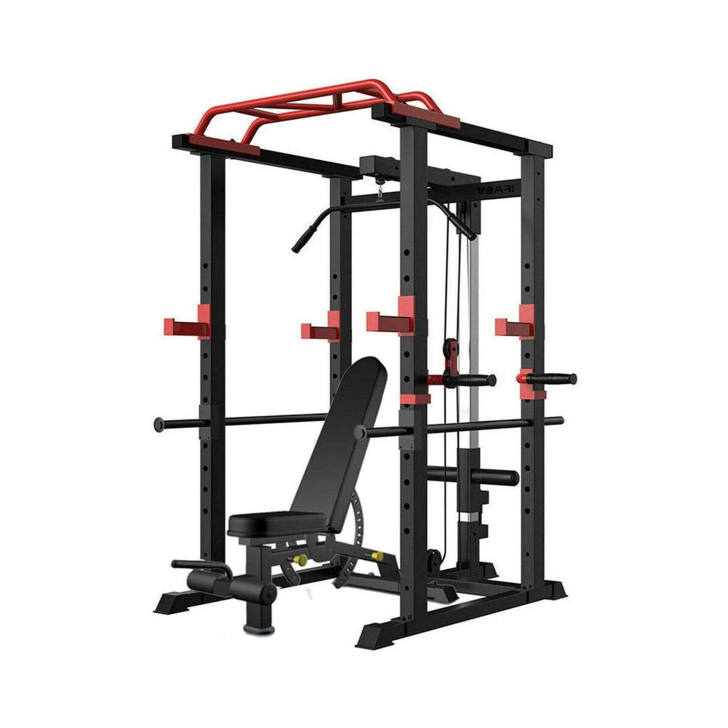 Rovix Multi-Functional Power Cage with Weight Bench — 1,000 LB Capacity