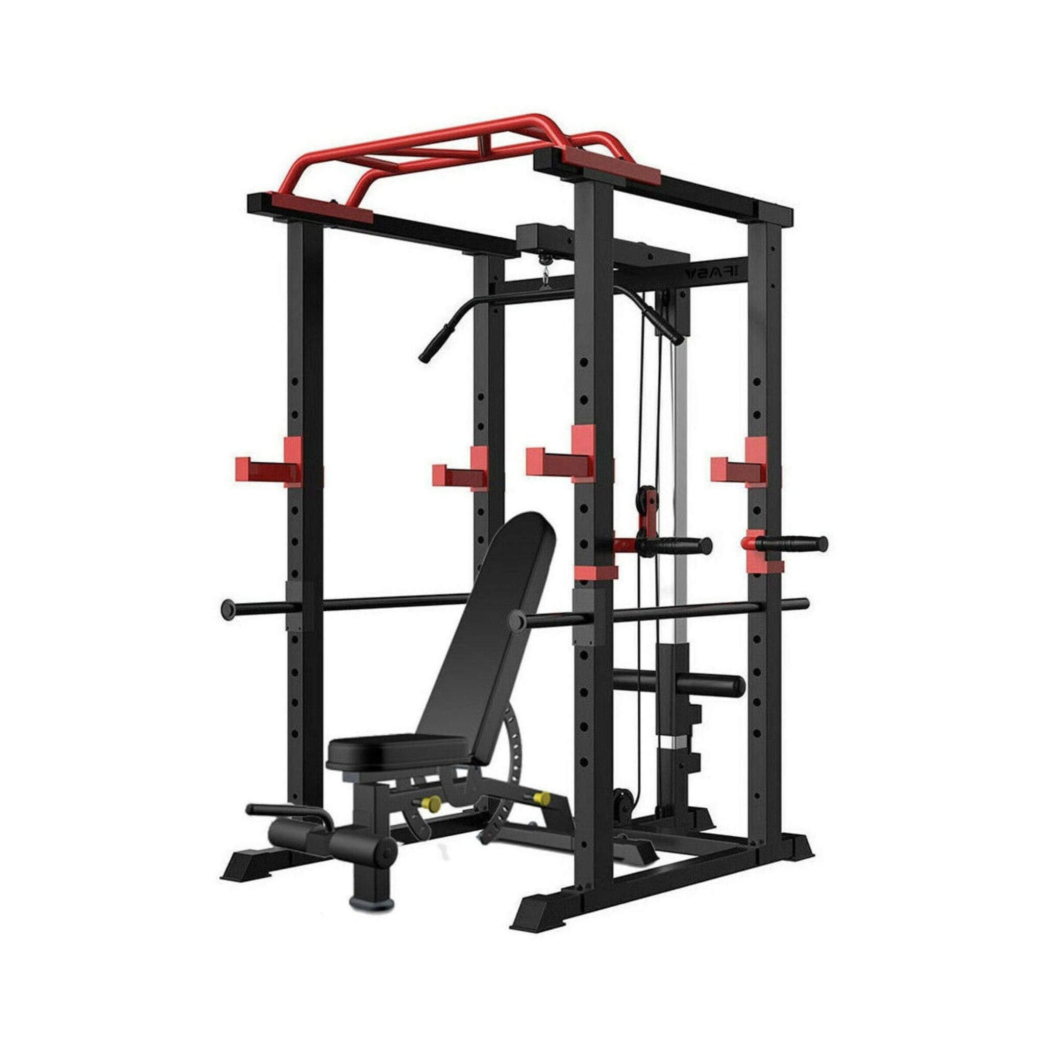 Rovix Multi-Functional Power Cage with Weight Bench — 1,000 LB Capacity