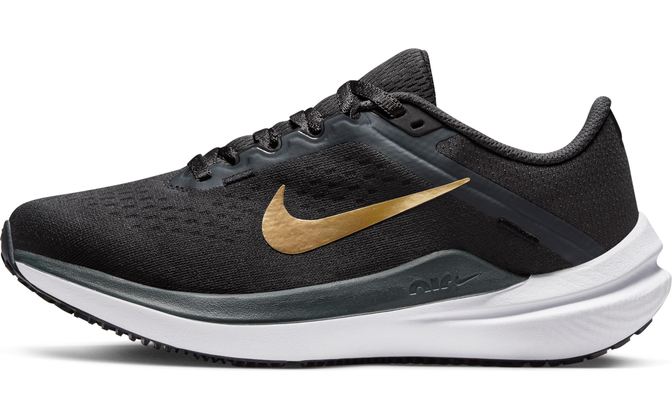 Nike Women's Air Winflo 10 Running Shoe | Anthracite/Metallic Gold | Size 5.5