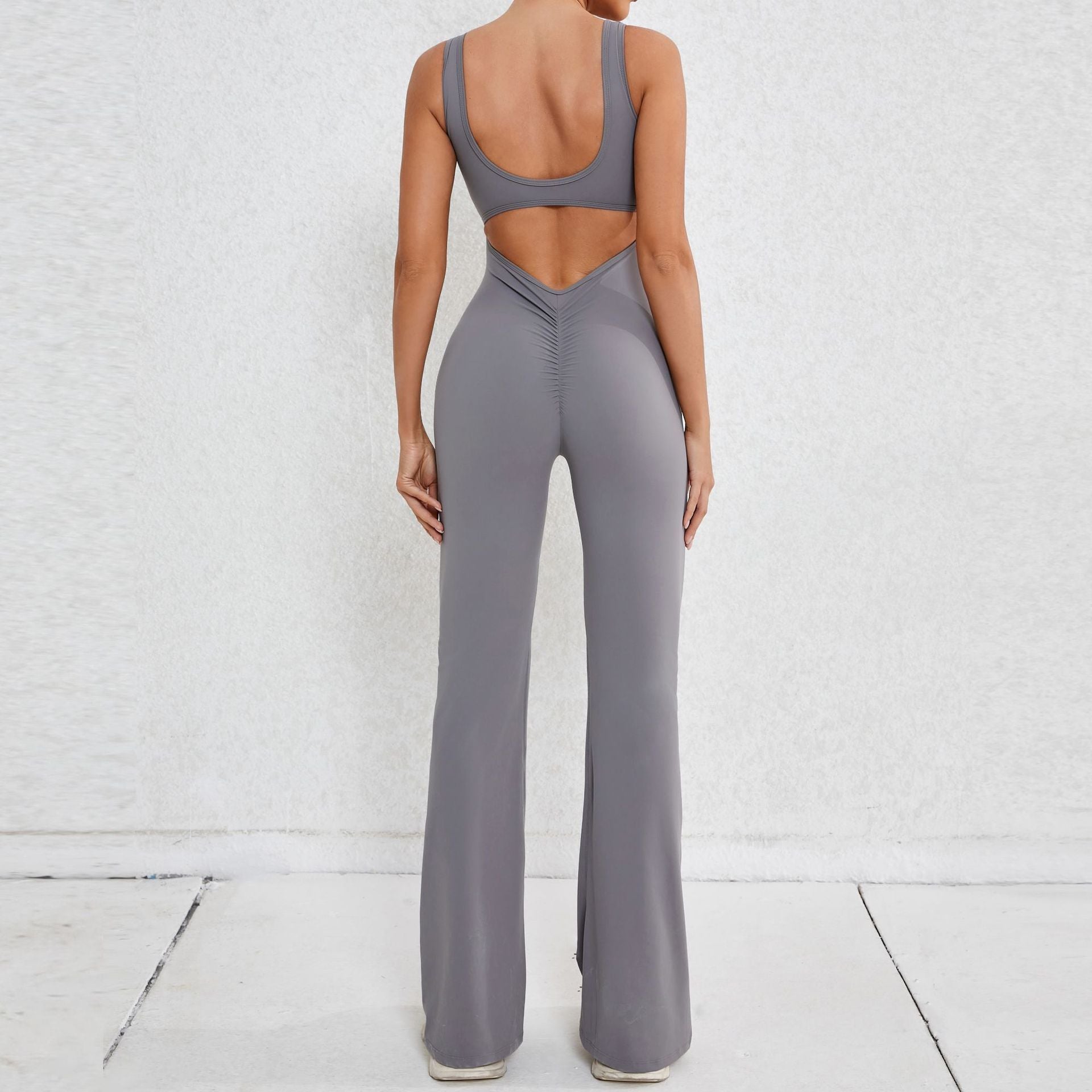 Women's Hollow-Out Open Back Workout Jumpsuit
