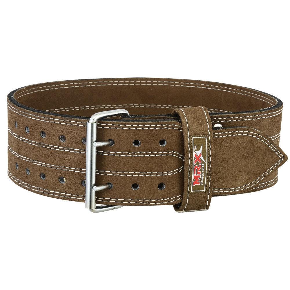 Leather Powerlifting Belt — 4" Wide, Brown