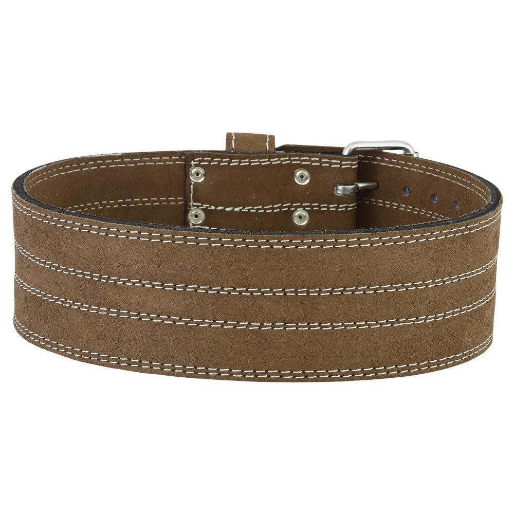 Leather Powerlifting Belt — 4" Wide, Brown