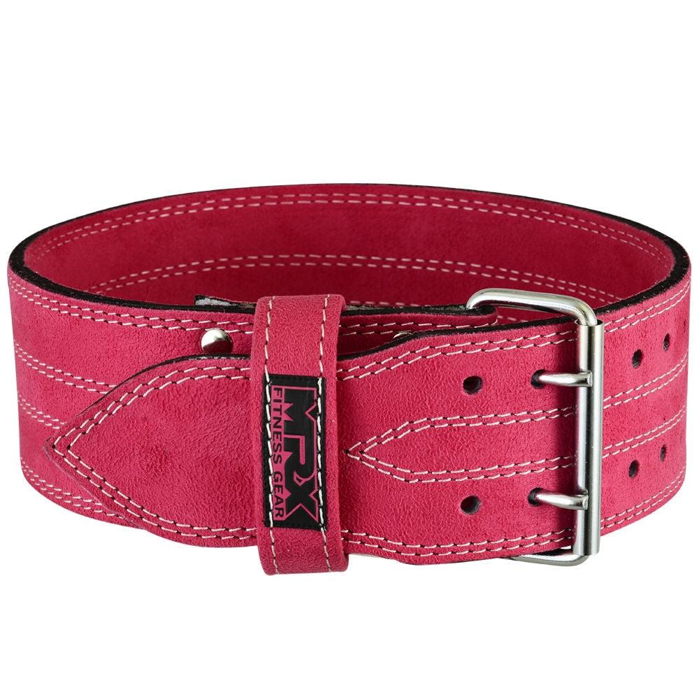 Leather Powerlifting Belt — 4" Wide, Pink