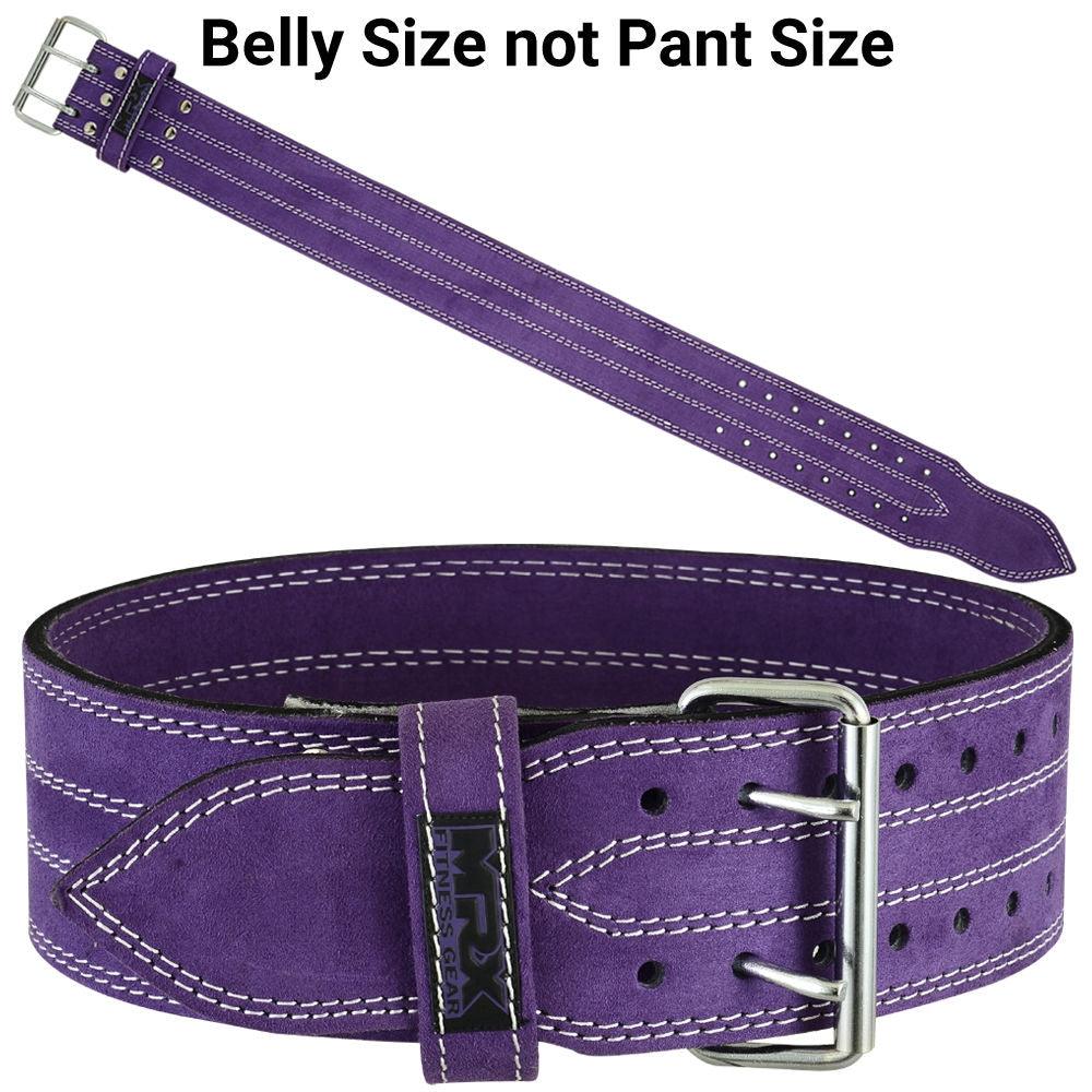 Leather Powerlifting Belt — 4" Wide, Pink & Purple