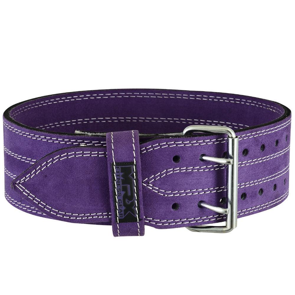 Leather Powerlifting Belt — 4" Wide, Pink & Purple