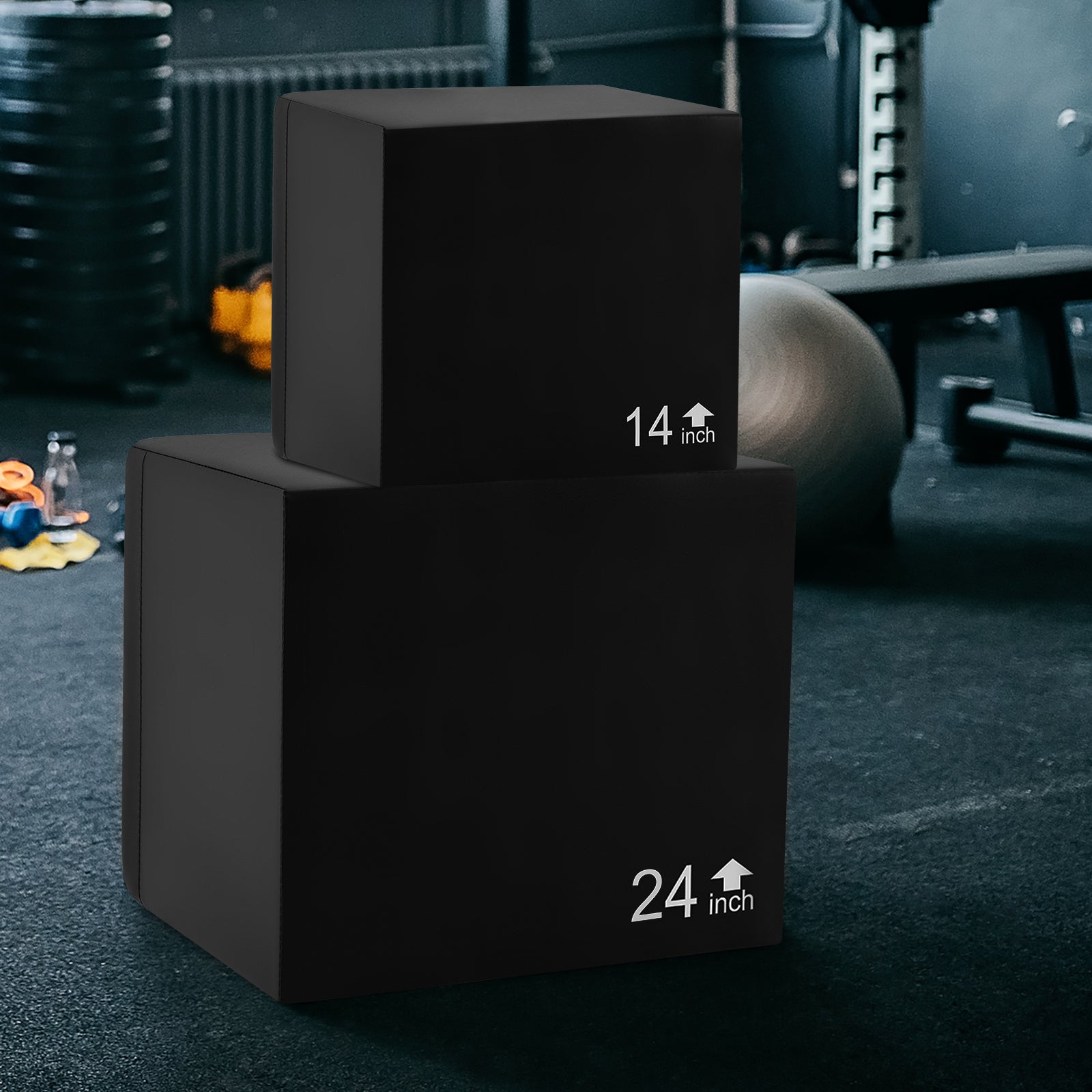3-in-1 Foam Plyometric Box | 16" & 30" Heights | Anti-Slip PU Cover