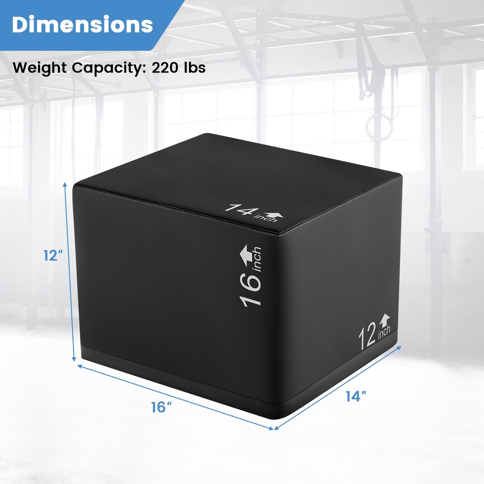 3-in-1 Foam Plyometric Box | 16" & 30" Heights | Anti-Slip PU Cover