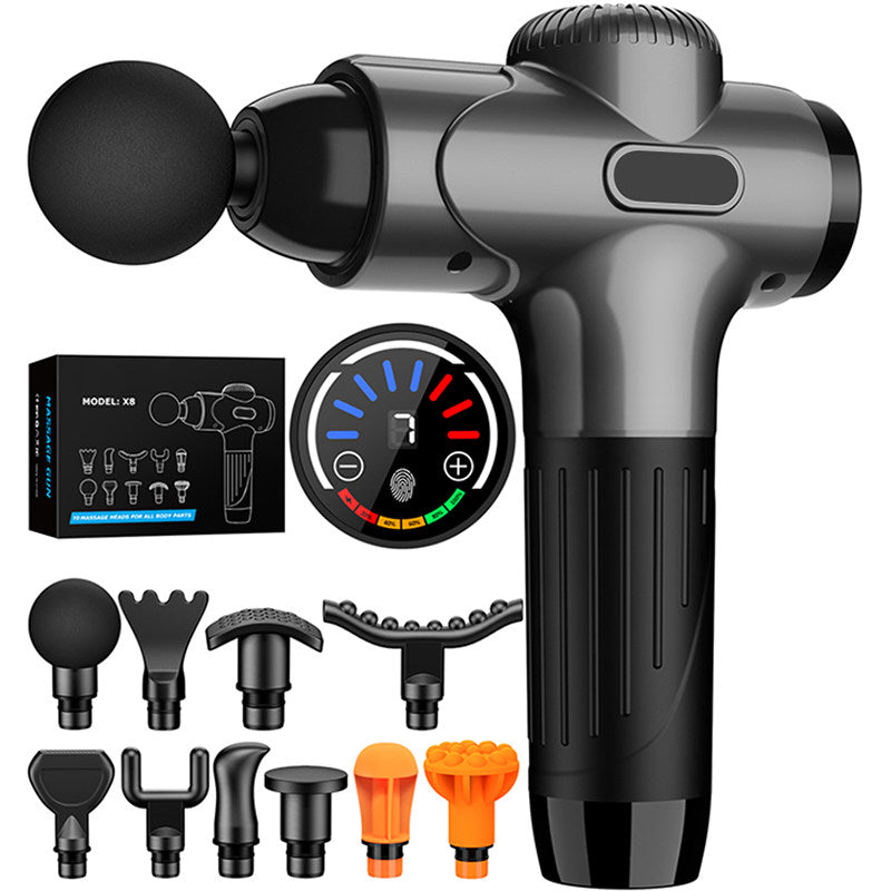 Deep Tissue Massage Gun — 7 Speeds, 10 Heads, Smart Pressure Display