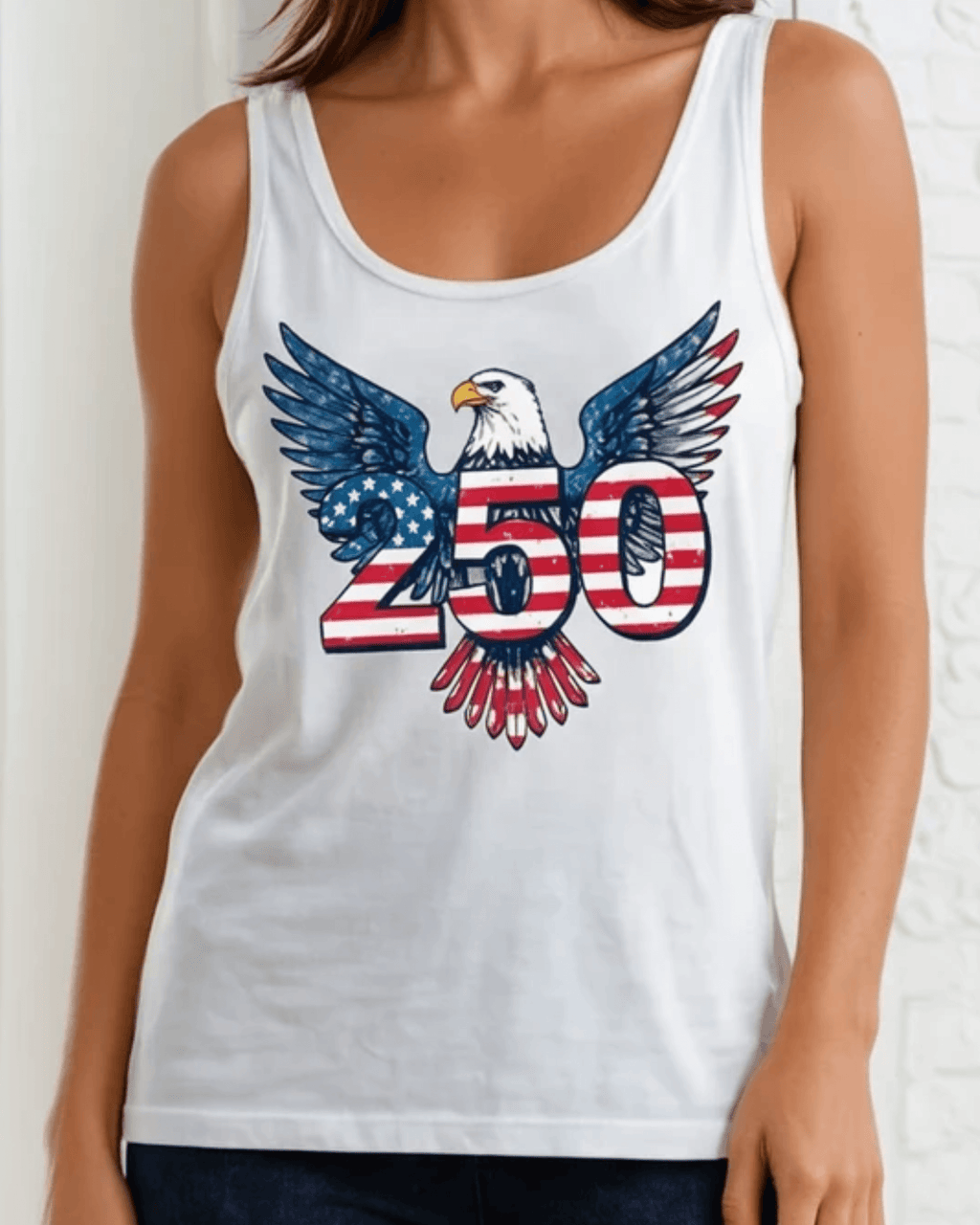 American Eagle 250 Graphic 4th of July Tank Top Made in USA