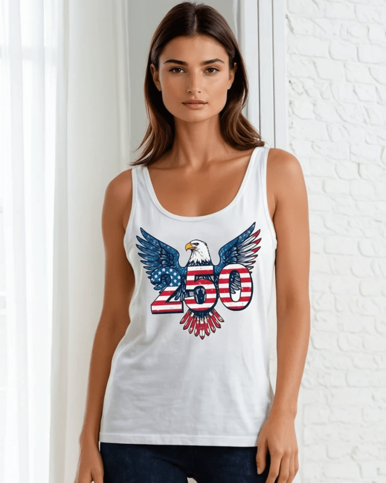 American Eagle 250 Graphic 4th of July Tank Top Made in USA
