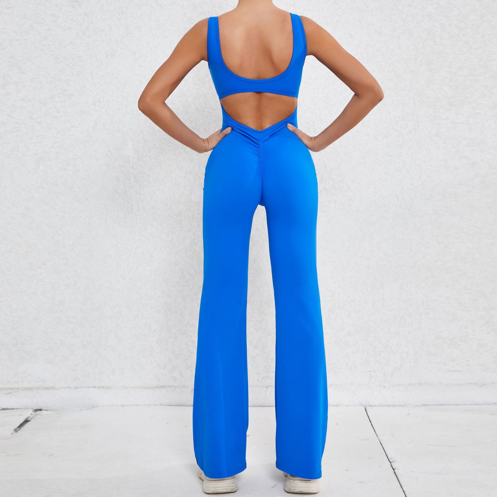 Women's Hollow-Out Open Back Workout Jumpsuit