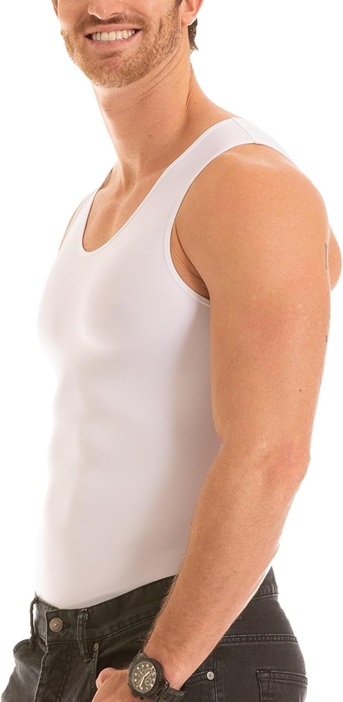 Insta Slim Men's Compression Tank-Top Shapewear | Made in USA | Tummy Control & Back Support