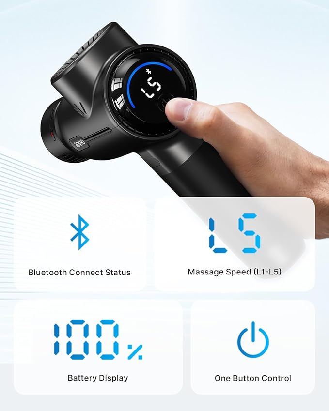 RENPHO Massage Gun with Heat and Cold | Portable Percussion Massager with Charging Stand | Active+ Thermacool Deluxe