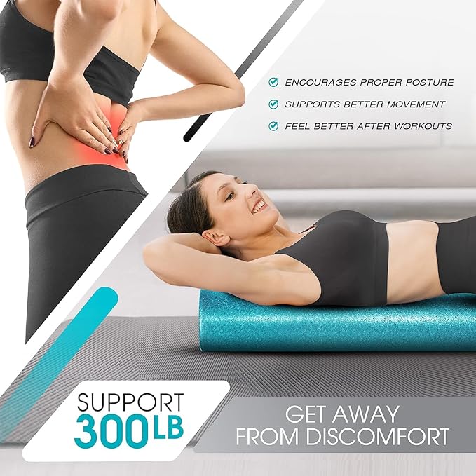 Yes4All High-Density Foam Roller for Yoga, Pilates & Stretching — 12 inch