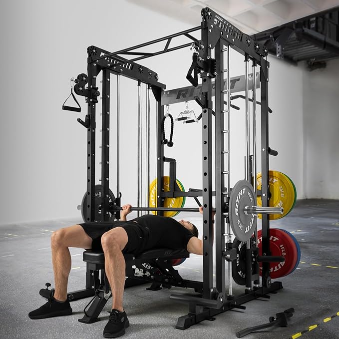 RitFit M1 Smith Machine with Cable Crossover System – All-in-One Power Cage & Squat Rack for Home Gym
