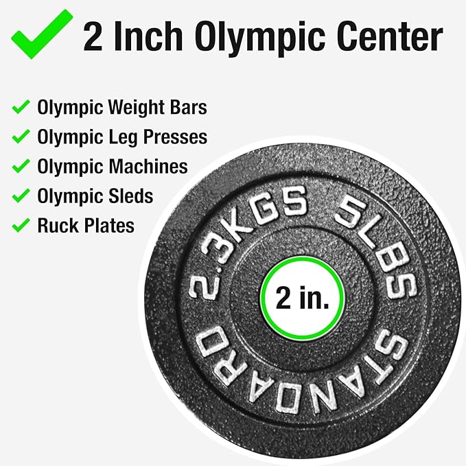 NEXO Fitness 85 LB Steel Olympic Weight Plates Set - 2-Inch Center, Gunmetal