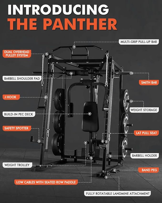 Mikolo CS00 All-in-One Smith Machine Home Gym with 230 lb Weight Plates