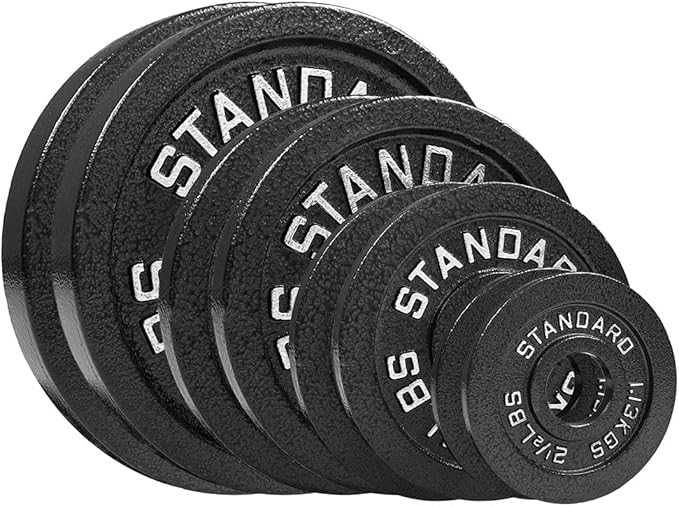 NEXO Fitness 85 LB Steel Olympic Weight Plates Set - 2-Inch Center, Gunmetal