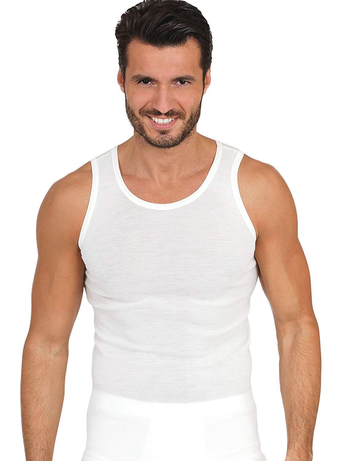 EGi Luxury Men's Wool & Silk Sleeveless Shirt | Muscle Tank Top | Made in Italy