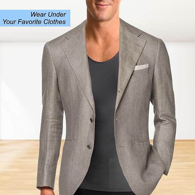 Insta Slim Men's Compression Tank-Top Shapewear | Made in USA | Tummy Control & Back Support