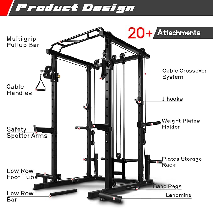 RitFit PPC03 Power Cage & Cable Crossover Home Gym System