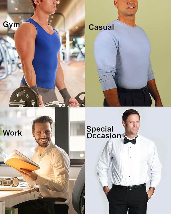 Insta Slim Men's Compression Tank-Top Shapewear | Made in USA | Tummy Control & Back Support