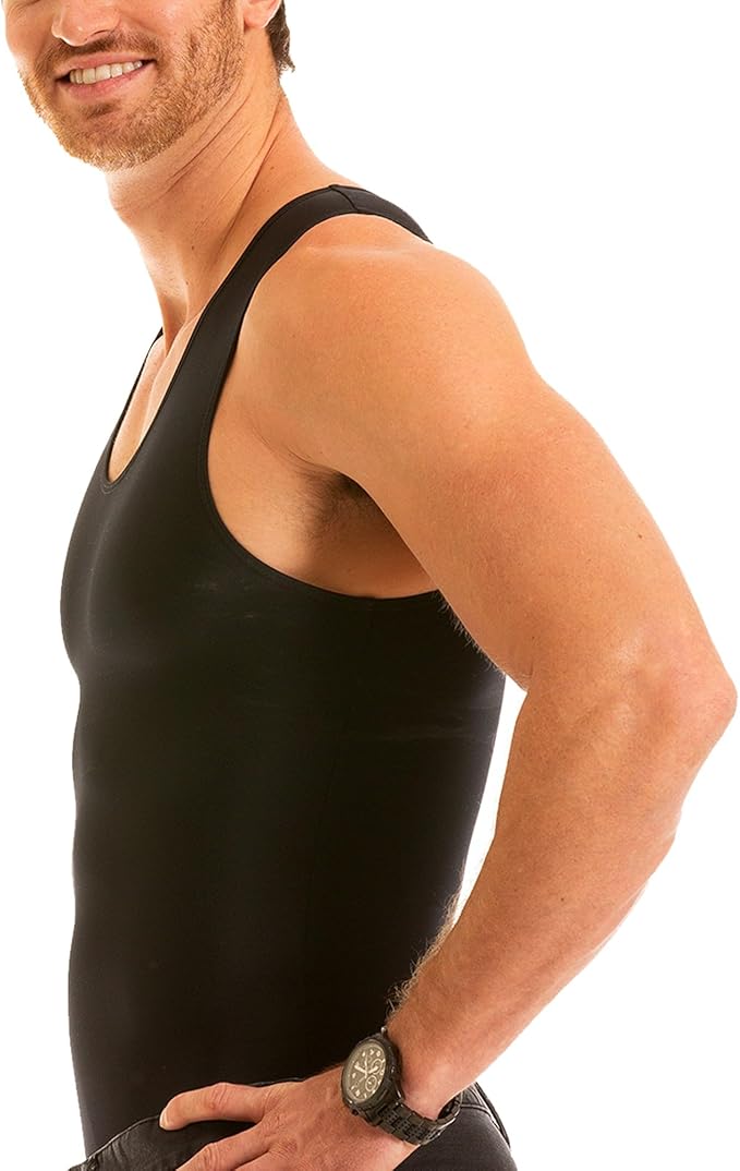 Insta Slim Men's Compression Tank-Top Shapewear | Made in USA | Tummy Control & Back Support