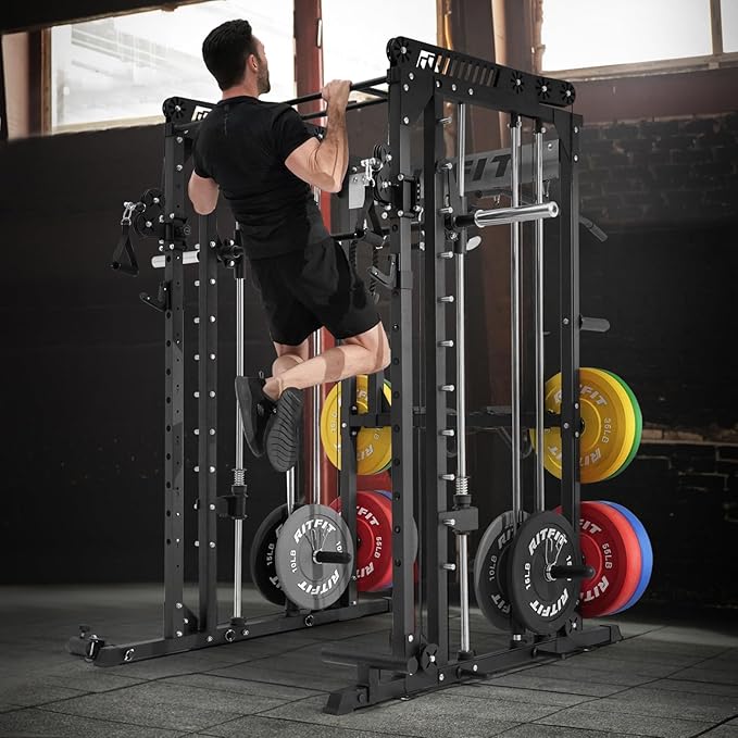 RitFit M1 Smith Machine with Cable Crossover System – All-in-One Power Cage & Squat Rack for Home Gym
