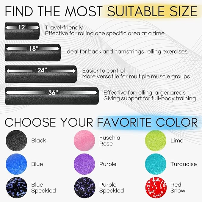Yes4All High-Density Foam Roller for Yoga, Pilates & Stretching — 24 inch