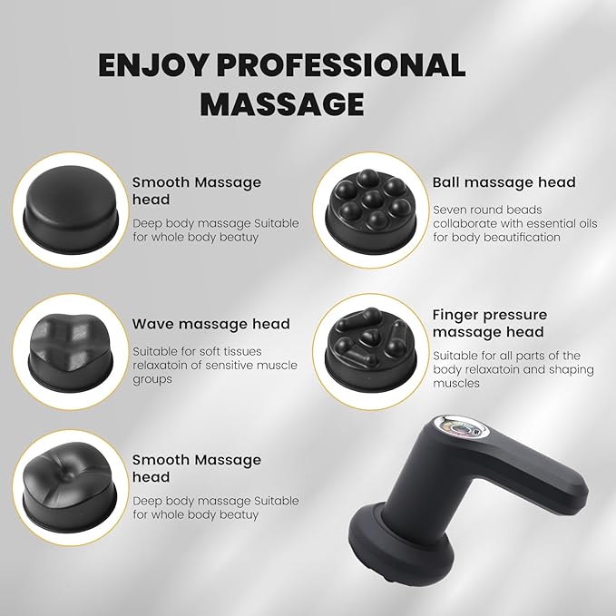 Portable Handheld Massager | Cordless | 5 Heads | For Women & Men