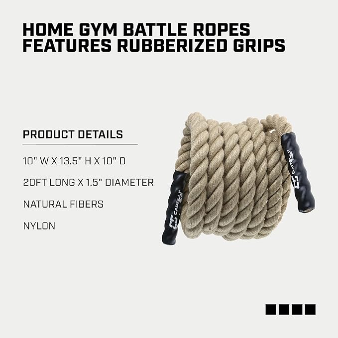 Capelli Sport Battle Rope 20ft | Strength Training & Cardio
