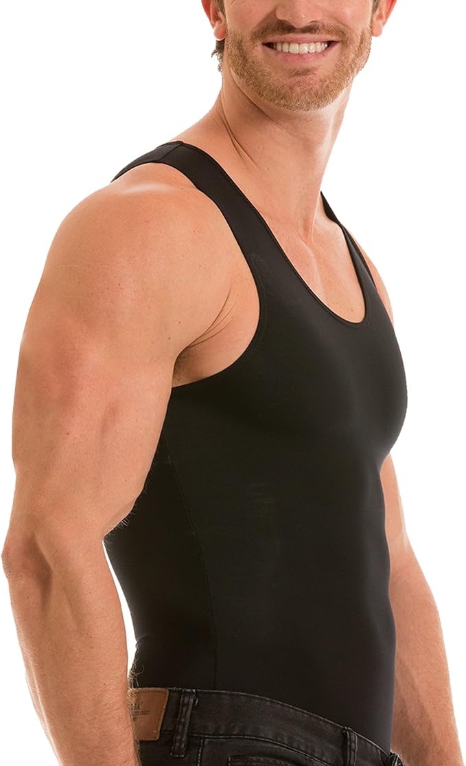 Insta Slim Men's Compression Tank-Top Shapewear | Made in USA | Tummy Control & Back Support