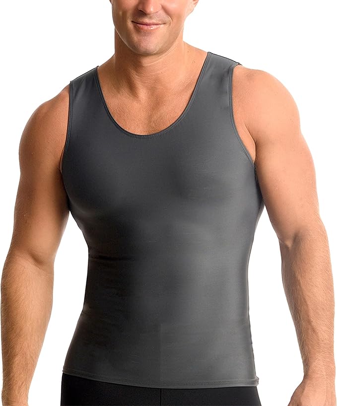 Insta Slim Men's Compression Tank-Top Shapewear | Made in USA | Tummy Control & Back Support